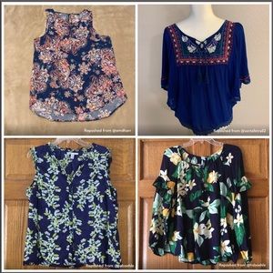 Bundle of 4 women’s size large tops blouses shirts